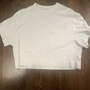 Athleta White T-Shirt with Pocket